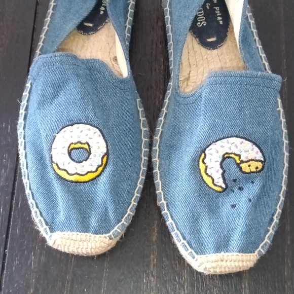 🆕 Soludos X Jason Polan Collab Blue Sprinkle Donut Espadrilles Flats Size 8 - Picture 5 of 10